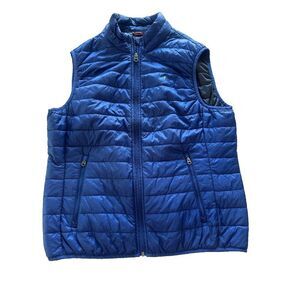 Brooks Brothers Red Fleece Puffer Vest Youth Large Blue Full Zip Lightweight